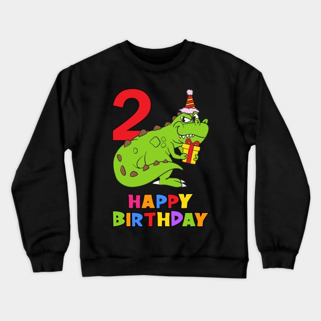 2nd Birthday Party 2 Year Old 2 Years Crewneck Sweatshirt by KidsBirthdayPartyShirts